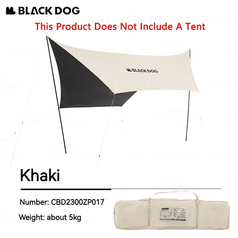 BLACKDOG FOR WILD Cabin Style Automatic Fast Build Tent 6.5m² Large Space for 2-4 Person Expandable Canopy Optional Add-on Vinyl Coated Sunscreen Outdoor Waterproof Quick Open Multiple Setting Tent Black Dog