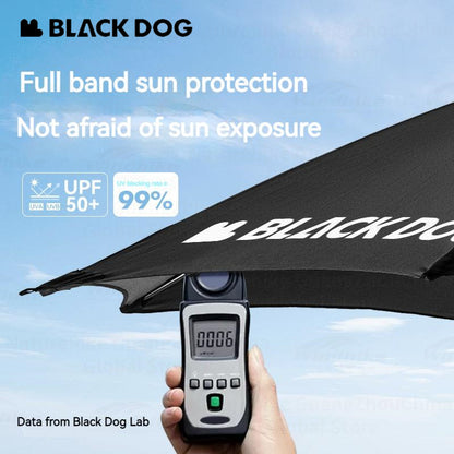 BLACKDOG Sunset Outdoor Parasol Center Pole Umbrella Rubber Canopy Rooftop Garden Gazebo Awning Parasol Sun Shelter Leisure Courtyard Villa Sunscreen Sunshade Rainproof Black Coated Tarp