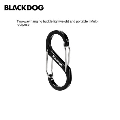 BLACKDOG 4pcs Aluminum Alloy Double Head Hook Portable Lightweight Black S Type Double Hook Carabiner Aluminum Alloy Dual Utility Buckle Hanging Keychain Holder Strap Key Chain Camping Hiking Picnic Beach Travel Heavy Duty Original Black Dog