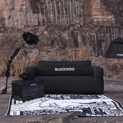 BLACKDOG Inflatable Sofa Outdoor Black Camping Double Portable Sofa Bed 45cm Height up to 300kg Max Load Built-in Electric Air Pump USB C Rechargeable Outdoor Beach Picnic Waterproof Lazy Chair Black Dog