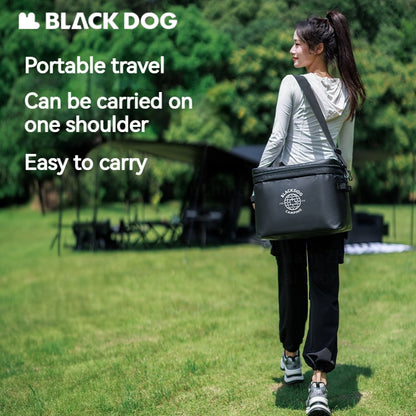 BLACKDOG 20L Portable PVC Ice Bag With Shoulder Strap Outdoor Leakproof Insulated Thermal Lunch Cooler PVC Box Camping Hiking Picnic Beach Travel Heavy Duty Original Black Dog