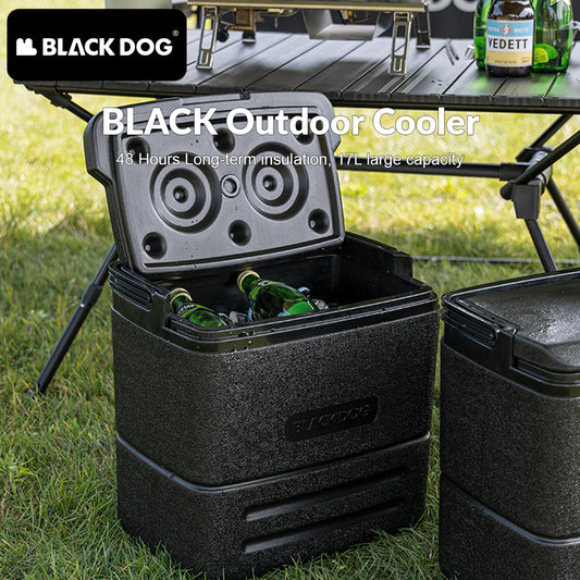 BLACKDOG Black 17L Cooler Outdoor Camping PP Ice Food Drinks Storage Container Cool for up to 48H Hot and Cold Insulation