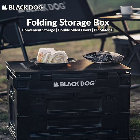 BLACKDOG PP Collapsable Camping Storage Box With Optional Wood Tabletop Add-on 25L / 50L Multifunctional Portable Storage Case Car Organizer Hiking