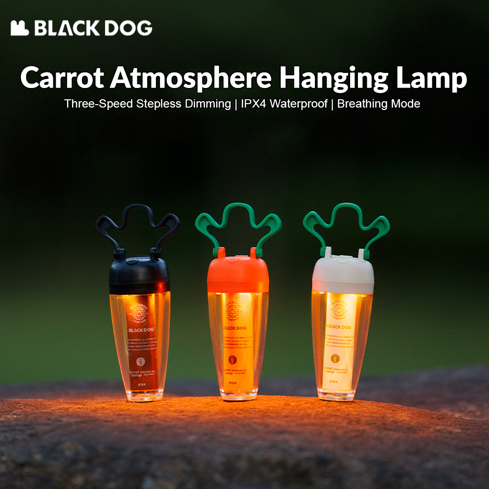 BLACKDOG Carrot Atmosphere Hanging Lamp Portable Ultralight Rechargeable Magnetic Mini LED Lamp Long Life Lighting Ambient Tent WaterproofCamping Hiking Travel Outdoor Heavy Duty Original Black Dog