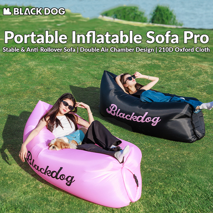 BLACKDOG Portable Inflatable Sofa Pro Ultralight Lazy Boy Sofa Bed Outdoor Air Matress Bed Tear-resistant Puncture-resistant Foldable Island Sleeping Pad Camping Hiking Travel Picnic Equipment Original Black Dog