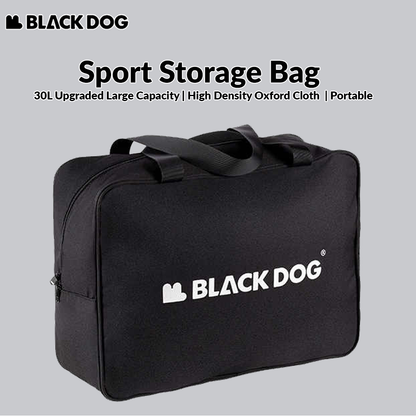 BLACKDOG Sports Storage Bag Portable Ultralight  30L Capacity Leisure Tourism Handbag Waterproof Bag Outdoor Travel Hiking Camping Luggage Handheld Bag Heavy Duty Original Nature Hike Black Dog