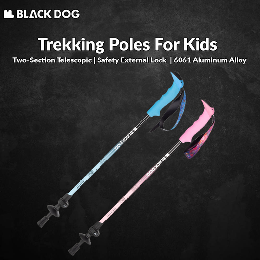 BLACKDOG Trekking Poles for Kids Aluminum Alloy 65-105cm Telescopic 194g Ultralight Walking Trek Stick Rod for Climbing Hiking Children Outdoor Camping Girl Boy Black Dog