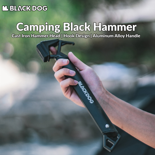 BLACKDOG Camping Black Hammer Multifunctional Aluminum Cast Iron Peg Stakes Ground Nail Hook Pull Design Outdoor Hiking Travel Beach Survival Gear