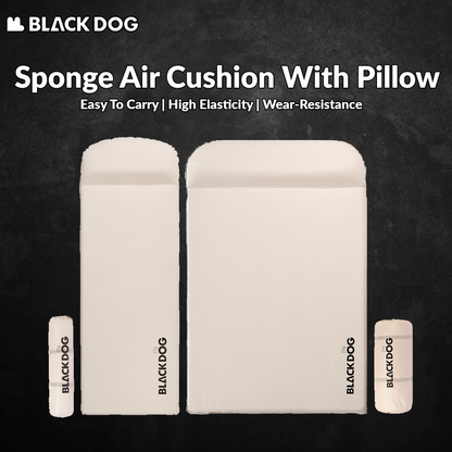 BLACKDOG Sponge Air Cushion With Pillow Outdoor Sleeping Pad Mattress Single Double Bed Portable Folding Mat Automatic Air Auto Inflate Tent Bed