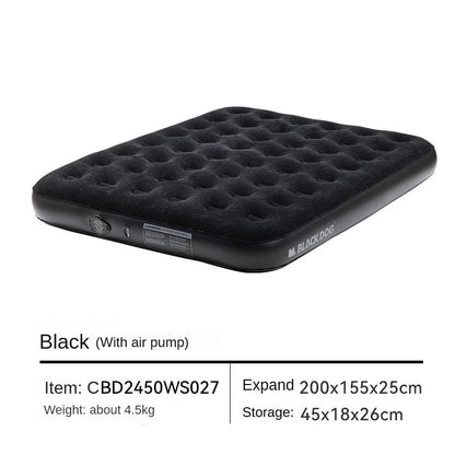 BLACKDOG Black Double Queen Air Mattress Inflate Air Bed with Fully Automatic Deflate Built-in Wireless Electric Pump Comfortable Sleeping Mat Pad