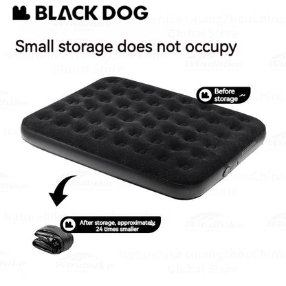 BLACKDOG Black Double Queen Air Mattress Inflate Air Bed with Fully Automatic Deflate Built-in Wireless Electric Pump Comfortable Sleeping Mat Pad