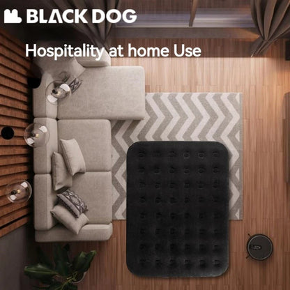 BLACKDOG Black Double Queen Air Mattress Inflate Air Bed with Fully Automatic Deflate Built-in Wireless Electric Pump Comfortable Sleeping Mat Pad