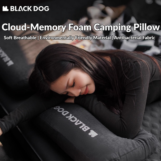 BLACKDOG Cloud-Memory Foam Camping Pillow Self Inflating Pillow Sponge Foam Portable Ultralight Air Cushion Business Trip Waist Cushion Neck Pillow