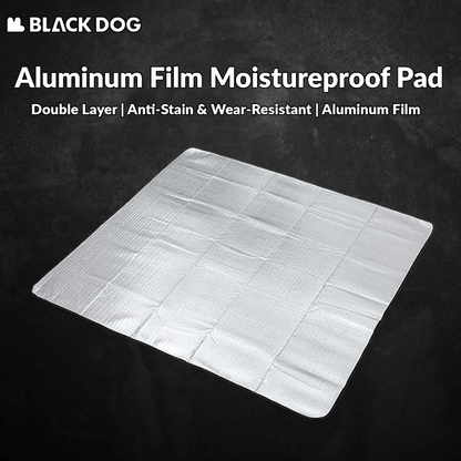 BLACKDOG Outdoor Camping Tent Ground Aluminum Foil Film Moisture Proof Folding Mat 3 Sizes Ultralight Floor  Matting Footprint Ground Sheet Pad Black Dog