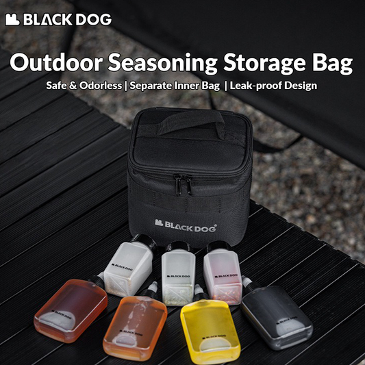 BLACKDOG Outdoor Seasoning Storage Bag Portable Condiment Bottle Set Outdoor Picnic Camping BBQ Jar Spice Container Organizer Kit 600D Oxford Cloth