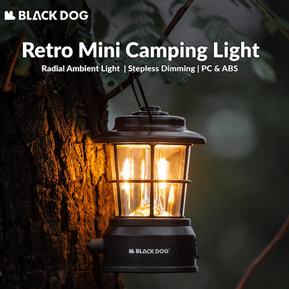 Blackdog Retro Mini Camping Light Portable Lightweight Rechargeable Lamp Waterproof 3600mAH Battery LED Atmosphere Stepless Dimming Hanging Lantern