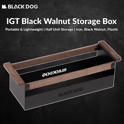 Blackdog IGT Black Walnut Storage Box Portable Lightweight Half Unit Storage Shelf Condiments Seasoning Container IGT Grill Table Compatible