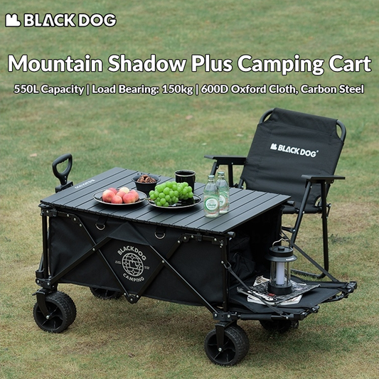 BLACKDOG Mountain Shadow Plus Camping Cart Portable Folding Cart With Brake Wheels Detachable Large Capacity Utility Wagon Outdoor Collapsible Trolley