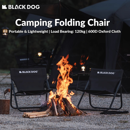 Blackdog Camping Folding Chair Portable Lightweight Moon Chair Lounger 600D Double Layer Oxford Cloth Carbon Steel Fishing Bonfire Beach Chair Outdoor