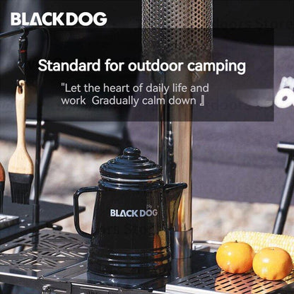 BLACKDOG Camping Enamel Coffee Pot Portable Lightweight High-Capacity Coffee Black Kettle 2L Stainless Steel Thermos Teapot Outdoor Hiking Picnic Travel Heavy Duty Original Black Dog