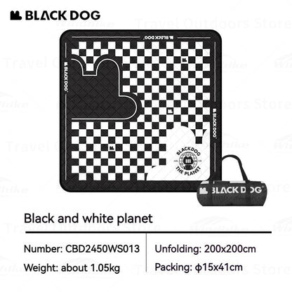 BLACKDOG Portable Ultrasonic Aluminum Picnic Mat Soft And Skin-Friendly Water-proof Moisture-Proof And Stain-Proof Mattress Sleeping Pad Beach Garden Hiking Camping Outdoor Blanket Original Heavy Duty Black Dog