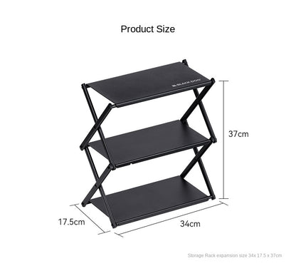 BLACKDOG Multifunctional Storage Rack Small Table Desktop Shelf Organizer Tabletop 2 Switchable Modes 30kg Max Load Stable Carbon Steel X Structure