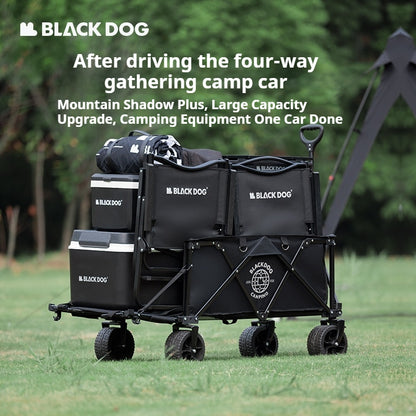 BLACKDOG Mountain Shadow Plus Camping Cart Portable Folding Cart With Brake Wheels Detachable Large Capacity Utility Wagon Outdoor Collapsible Trolley