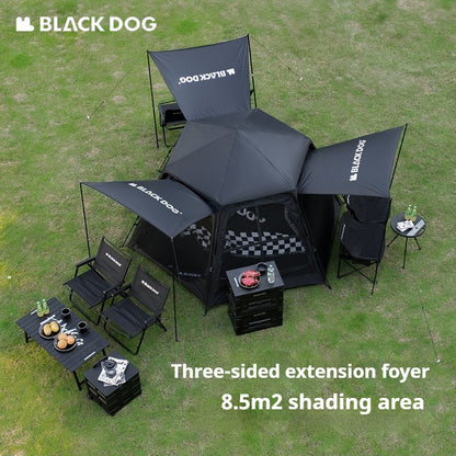 BLACKDOG Six Dome Hexagonal Automatic Tent Portable Lightweight Hexagon One-touch Automatic Quick-open Tent Waterproof Cabin Windscreen House Camping Hiking Outdoor Picnic Beach Travel Heavy Duty Original Black Dog