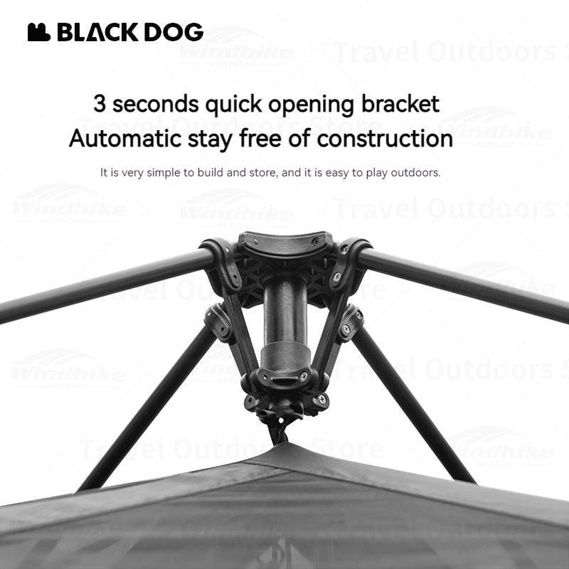 BLACKDOG Black Automatic Shower Tent Portable Single Shower Changing Tent Sun Protection Camping Tent Changing Mobile Toilet Bath Bathroom Waterproof PU2000mm Windproof 150D Silver Coated Black Dog