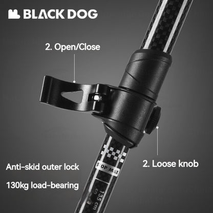 BLACKDOG Carbon Fiber Trekking Pole Portable Ultralight Three Section Folding / Telescopic Walking Hiking Anti-Skid Stick Adjustable Climbing Cane Rod 1pc