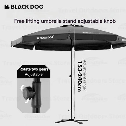 BLACKDOG Black Umbrella Curtain Portable Ultralight Rain Protection Sun Shade 5-6 Persons Canopy Outdoor Parasol Sunscreen Picnic Sun Shelter Shading Vinyl Fabric Rainproof UPF50+ Camping Hiking Beach Travel Heavy Duty Original Black Dog