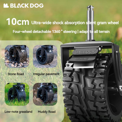 BLACKDOG Mountain Shadow Pro Camping Cart 150 Liters Large Capacity Folding Collapsible Cart Wagon Hiking Outdoor Garden Picnic Sundries Portable Handcart Storage Detachable Four-way Trolley With Brake Heavy Duty Original Black Dog