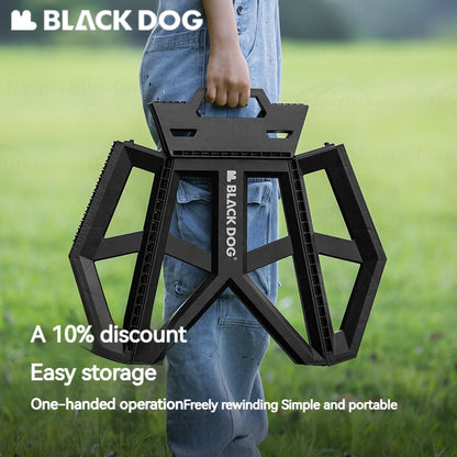 BLACKDOG Camping Folding Stool Portable Ultralight PP Chair Outdoor Stable Bucket Rack Camping Travel Fishing Beach Stool Chair Load Bearing 100kg Heavy Duty