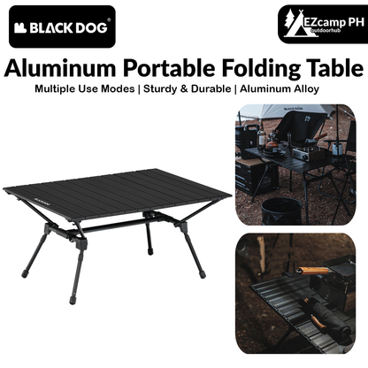 BLACKDOG Aluminum Portable Folding Table Outdoor Multifunction Camping High Low Adjustable Height Lightweight Table Cart Ready Foldable Board