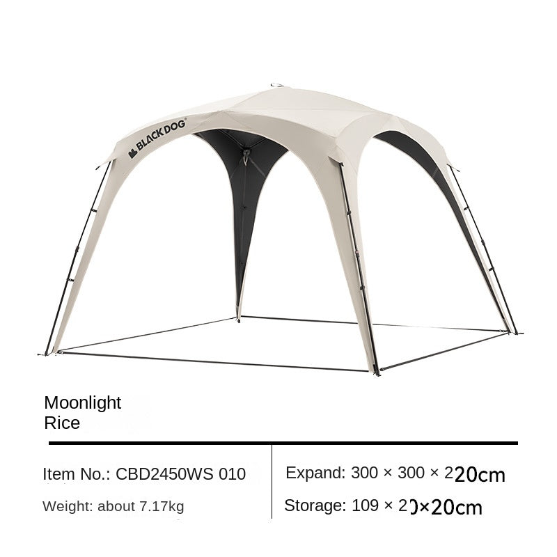 BLACKDOG UNICORN DOME TENT Automatic Multiple Setting Canopy Tent Unlimited Connection Bedroom Awning Living Area Waterproof Outdoor Camping Vinyl Coated UPF100+ UV Sun Protection Black White Fast Build 4-12 Person Large Space Heavy Duty Shelter