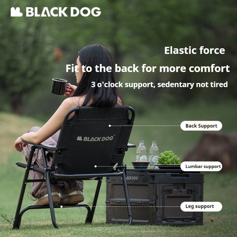 Blackdog Leisure Coffee Chair Portable Casual Folding Chair 600D Thick Double-Layer Oxford Cloth Camping Fishing Wood Armchair Bearing 120kg Seat