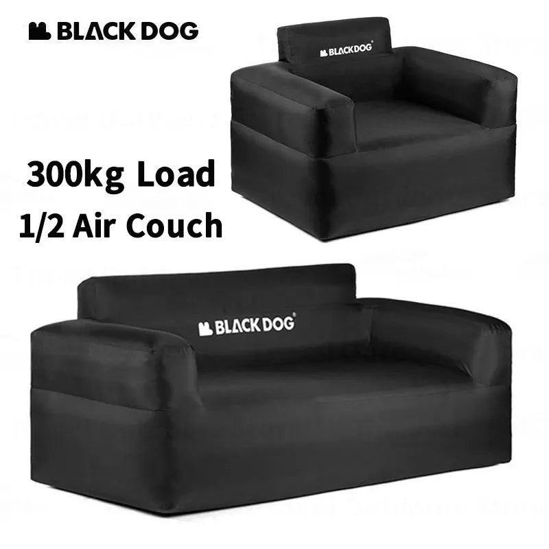 BLACKDOG Inflatable Sofa Outdoor Black Camping Double Portable Sofa Bed 45cm Height up to 300kg Max Load Built-in Electric Air Pump USB C Rechargeable Outdoor Beach Picnic Waterproof Lazy Chair Black Dog