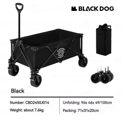 BLACKDOG Mountain Shadow Pro Camping Cart 150 Liters Large Capacity Folding Collapsible Cart Wagon Hiking Outdoor Garden Picnic Sundries Portable Handcart Storage Detachable Four-way Trolley With Brake Heavy Duty Original Black Dog