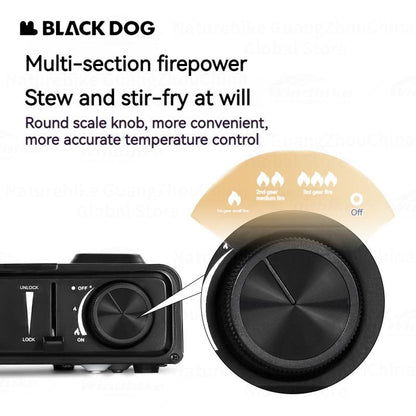 BLACKDOG Night BANQUET Gas Stove Portable Cartographic Butane Stove Cassette Canister Fuel Gas Standard Nozzle Type 3100W Firepower Outdoor Camping Cooking Korean BBQ Burner Black Dog