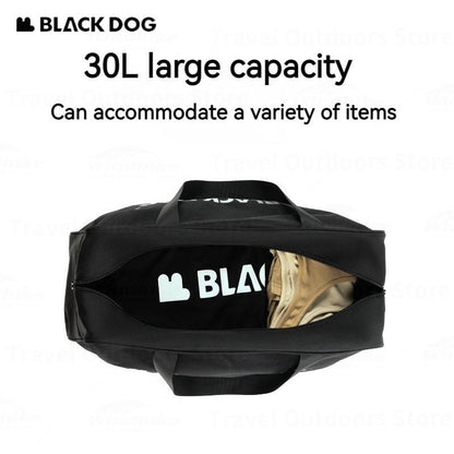 BLACKDOG Sports Storage Bag Portable Ultralight  30L Capacity Leisure Tourism Handbag Waterproof Bag Outdoor Travel Hiking Camping Luggage Handheld Bag Heavy Duty Original Nature Hike Black Dog