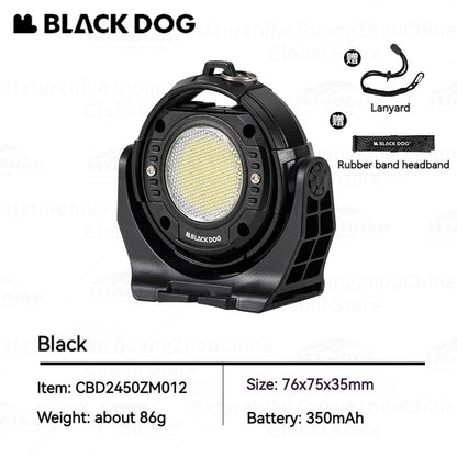 BLACKDOG Multi-Function Outdoor Light Portable Rechargeable USB Camping Light Ultralight LED Headlamp Flashlight Work Lamp Waterproof Hiking Camping Beach Travel Outdoor Heavy Duty Original Black Dog