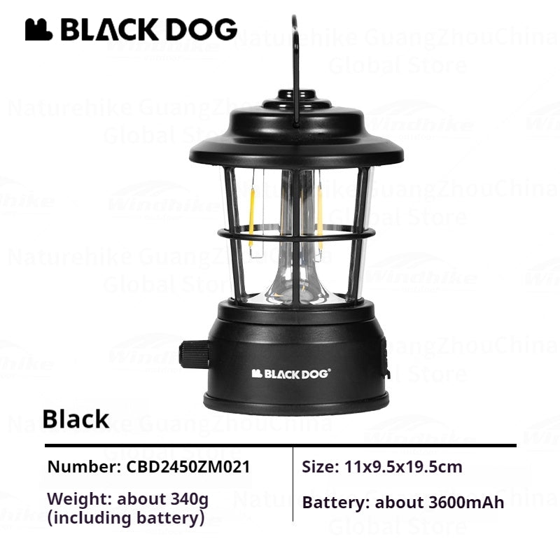 Blackdog Retro Mini Camping Light Portable Lightweight Rechargeable Lamp Waterproof 3600mAH Battery LED Atmosphere Stepless Dimming Hanging Lantern