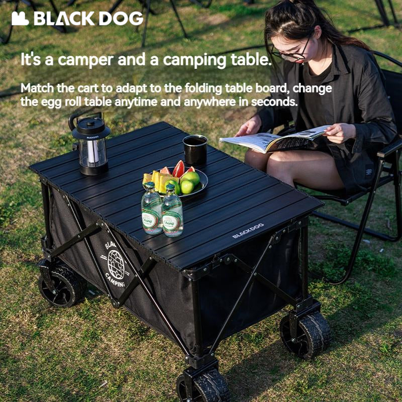 BLACKDOG Mountain Shadow Pro Camping Cart 150 Liters Large Capacity Folding Collapsible Cart Wagon Hiking Outdoor Garden Picnic Sundries Portable Handcart Storage Detachable Four-way Trolley With Brake Heavy Duty Original Black Dog