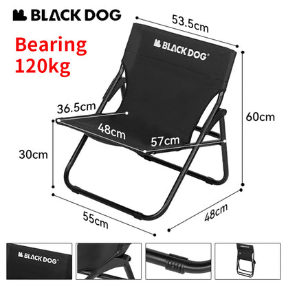 Blackdog Camping Folding Chair Portable Lightweight Moon Chair Lounger 600D Double Layer Oxford Cloth Carbon Steel Fishing Bonfire Beach Chair Outdoor