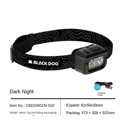 BLACKDOG Multi-Function Sensor Headlight Portable Ultralight Induction Sensor Headlamp USB Charging Rechargeable Black Head Lamp Light IPX5 Waterproof Outdoor Camping Hiking Picnic Travel Heavy Duty Original Black Dog