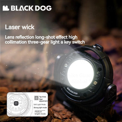 BLACKDOG Multi-Function Outdoor Light Portable Rechargeable USB Camping Light Ultralight LED Headlamp Flashlight Work Lamp Waterproof Hiking Camping Beach Travel Outdoor Heavy Duty Original Black Dog