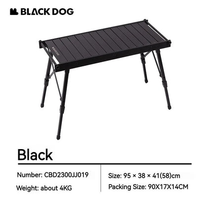 BLACKDOG Black IGT Portable Table Ultralight Compatible Free Combination Height Adjustable High Low Camping Table Folding Outdoor Picnic BBQ Grill Stove Cooking Foldable Aluminum Alloy 40kg Max Load Heavy Duty Original Black Dog