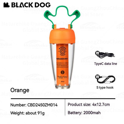 BLACKDOG Carrot Atmosphere Hanging Lamp Portable Ultralight Rechargeable Magnetic Mini LED Lamp Long Life Lighting Ambient Tent WaterproofCamping Hiking Travel Outdoor Heavy Duty Original Black Dog