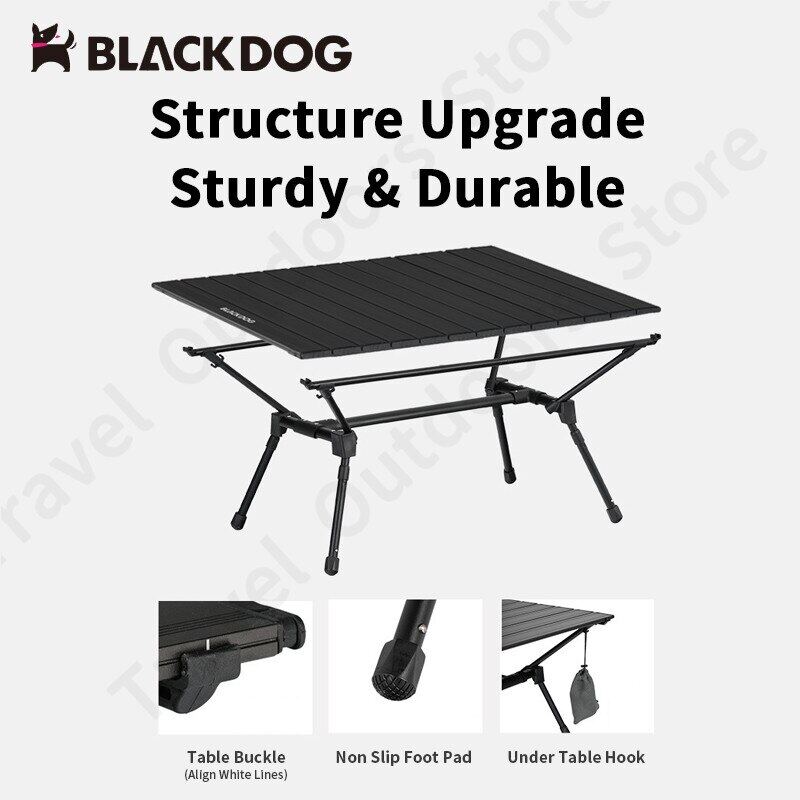 BLACKDOG Aluminum Portable Folding Table Outdoor Multifunction Camping High Low Adjustable Height Lightweight Table Cart Ready Foldable Board