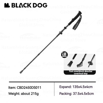 BLACKDOG Carbon Fiber Trekking Pole Portable Ultralight Three Section Folding / Telescopic Walking Hiking Anti-Skid Stick Adjustable Climbing Cane Rod 1pc